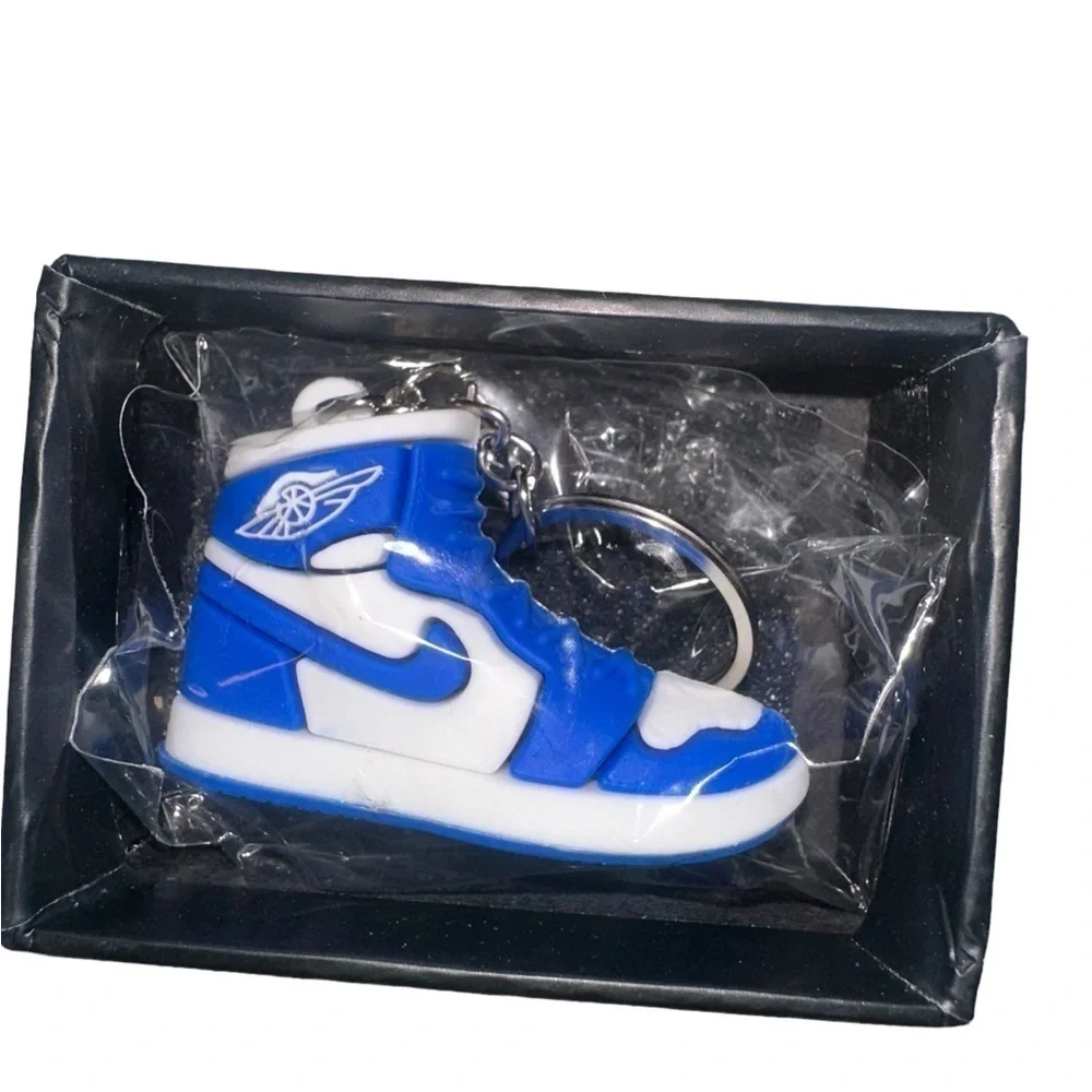 Air Jordan 1 High Top Nike Key Chain/ Bag Charm Blue/White Comes w/box